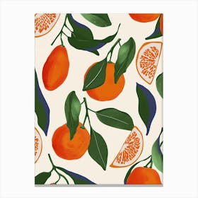 Citrus Fruit On A Branch Pattern 2 Canvas Print