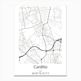 Cardito,Italy Minimalist Map Canvas Print