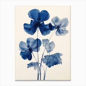 Blue Botanical Cyclamen 2 Canvas Print