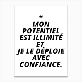 My potential is limitless, and I unfold it with confidence. french version moon tarot card Canvas Print