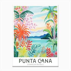 Punta Cana, Dominican Republic Maximalist Travel Poster Vibrant Colour  Canvas Print