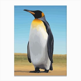 Emperor Penguin Salisbury Plain Minimalist Illustration 6 Canvas Print