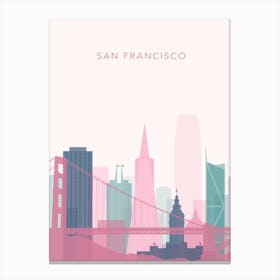 Pink And Teal San Francisco Skyline Canvas Print