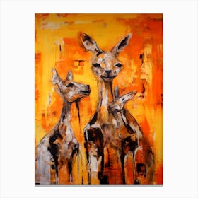 Kangaroo Abstract Expressionism 2 Canvas Print