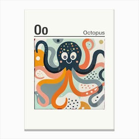 Animals Alphabet Octopus 2 Canvas Print
