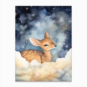 Baby Deer 8 Sleeping In The Clouds Canvas Print
