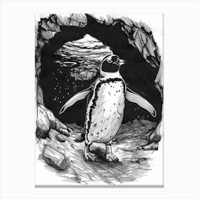King Penguin Exploring Underwater Caves 4 Canvas Print