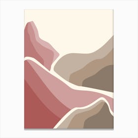 Beige And Red Abstract Canvas Print