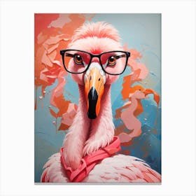 Flamingo With Glasses 7 Canvas Print