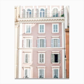 Pink Building In Rome Canvas Print
