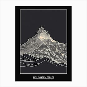 Ben Oss Mountain Line Drawing 1 Poster Canvas Print