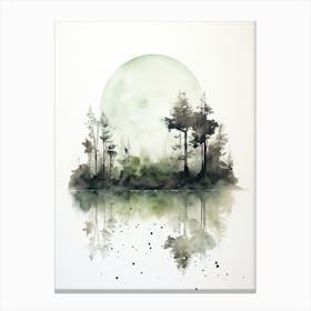 Watercolour Of Sherwood Forest   England 6 Canvas Print