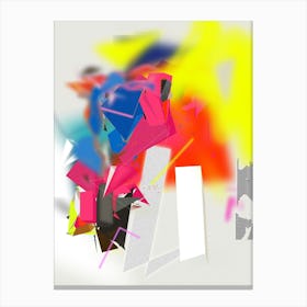 Geometric Mobile Yellow Pink Bleu Canvas Print