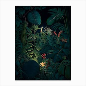 Jungle Night 4 Botanicals Canvas Print