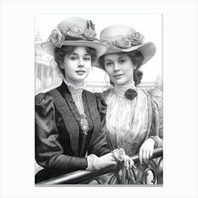 Titanic Ladies Black And White 1 Canvas Print