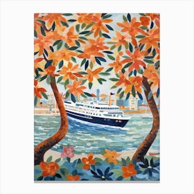 Mediterranean Cruise Ship Vintage 2 Canvas Print