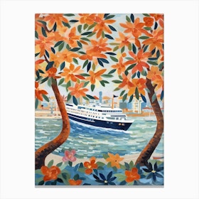 Mediterranean Cruise Ship Vintage 2 Canvas Print