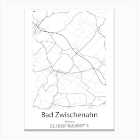 Bad Zwischenahn,Germany Minimalist Map Canvas Print