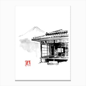 Geisha Living At Fuji Canvas Print
