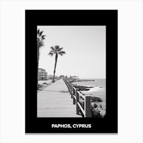 Poster Of Paphos, Cyprus, Mediterranean Black And White Photography Analogue 2 Canvas Print