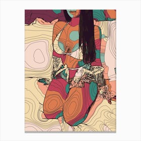 Abstract Geometric Sexy Woman (6) 2 Canvas Print