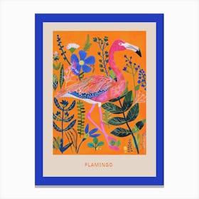 Spring Birds Poster Flamingo 2 Canvas Print