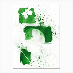 Green Abstract Flowers Canvas Print