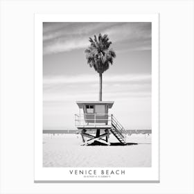 Poster Of Venice Beach, Black And White Analogue Photograph 1 Canvas Print