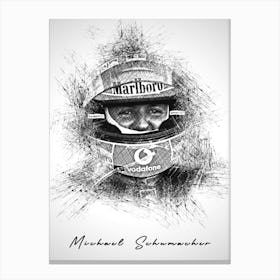 Michael Schumacher Driver Sketch Canvas Print