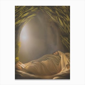 Jesus In The Cave Canvas Print