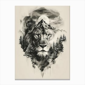 Lion In The Forest 17 Canvas Print