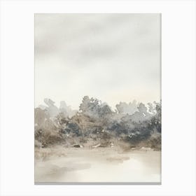 Neutral Landscape Watercolour Tree Vintage 1 Canvas Print