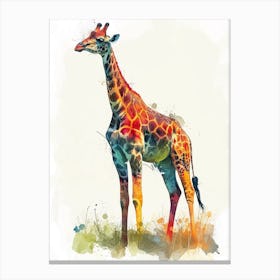 Giraffe Modern Watercolour Canvas Print