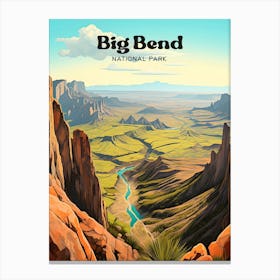 Big Bend National Park Texas Mountains Travel Art Canvas Print