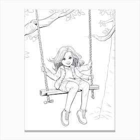 Line Art Inspired By The Swing 2 Canvas Print