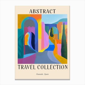 Abstract Travel Collection Poster Granada Spain 3 Canvas Print