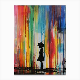 Girl In The Rain Canvas Print