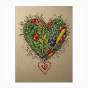 Heart Of Vegetables 2 Canvas Print