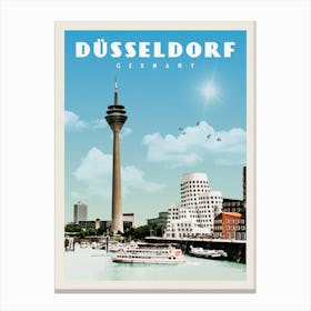 Dusseldorf Germany Travel Poster Canvas Print