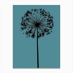 Teal black allium Canvas Print