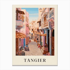 Tangier Morocco 1 Vintage Pink Travel Illustration Poster Canvas Print