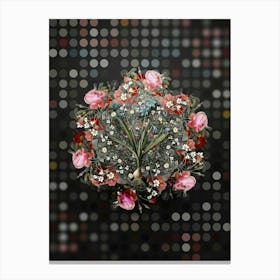 Vintage Scilla Amoena Flower Wreath on Dot Bokeh Pattern n.0240 Canvas Print