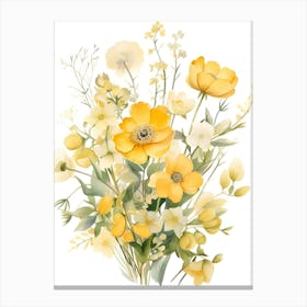 Yellow Flowers In A Vase Canvas Print