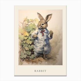 Beatrix Potter Inspired  Animal Watercolour Rabbit 2 Canvas Print