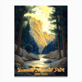 Kakalotz Vintage Travel Poster Of Yosemite National Park In The E8fb7f4e 79c0 4d7e B30c 555868df3fa3 Canvas Print