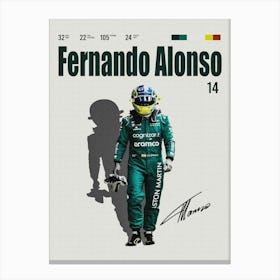 Fernando Alonso Minimal Canvas Print