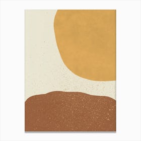 Painted Abstract Minimal Shapes Gold Brown Canvas Print