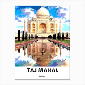 Taj Mahal, India, Art, Monument, Landmark, Wall Print Canvas Print