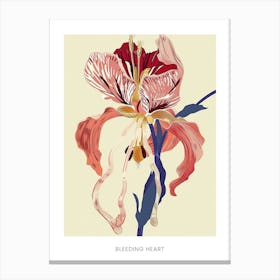 Colourful Flower Illustration Poster Bleeding Heart 4 Canvas Print