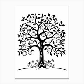 Apple Tree Simple Geometric Nature Stencil 1 1 Canvas Print